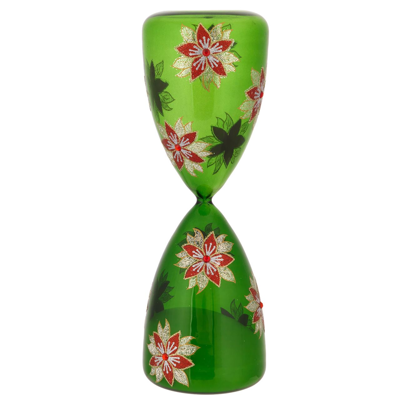 CLESSIDRA 10*30 - 60 MIN. CON STELLE DI NATALE VERDE